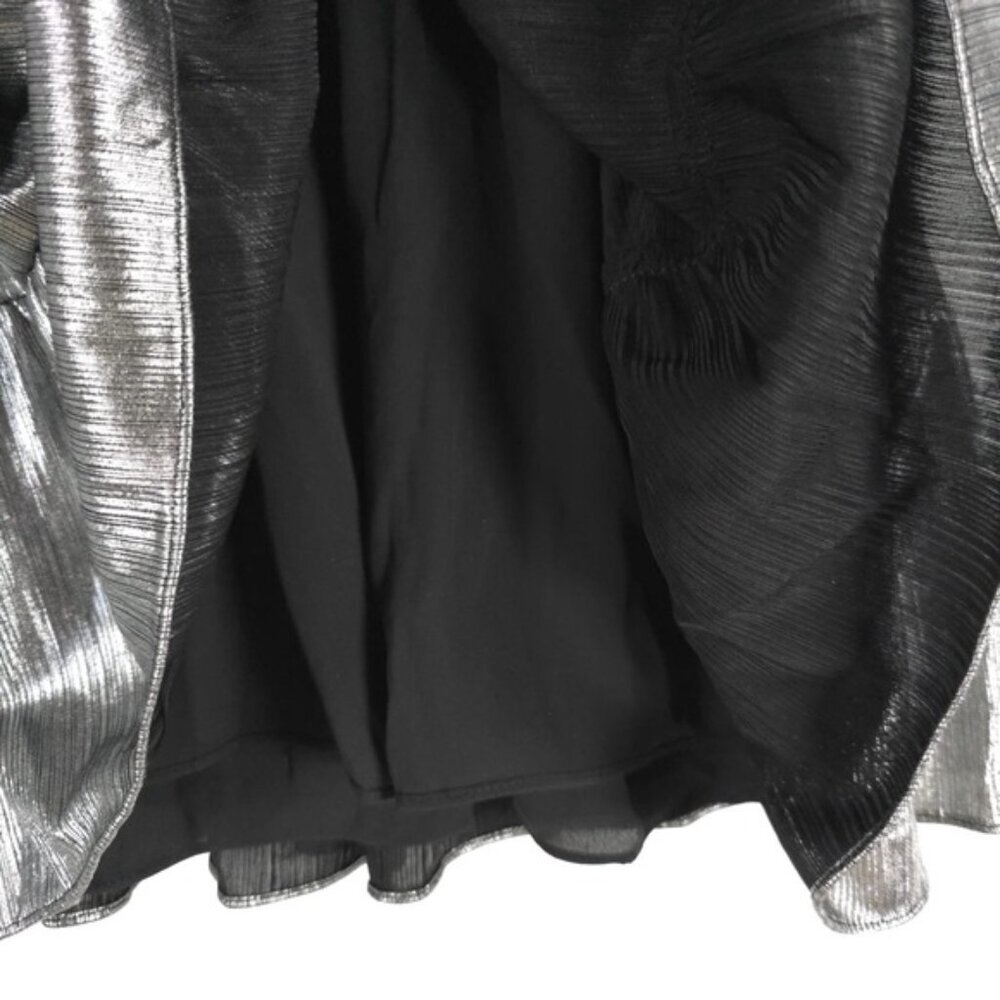 NWT REBECCA MINKOFF OLLIE Gray Silver GUNMETAL Shiny Button Mini Dress MEDIUM - Picture 13 of 16